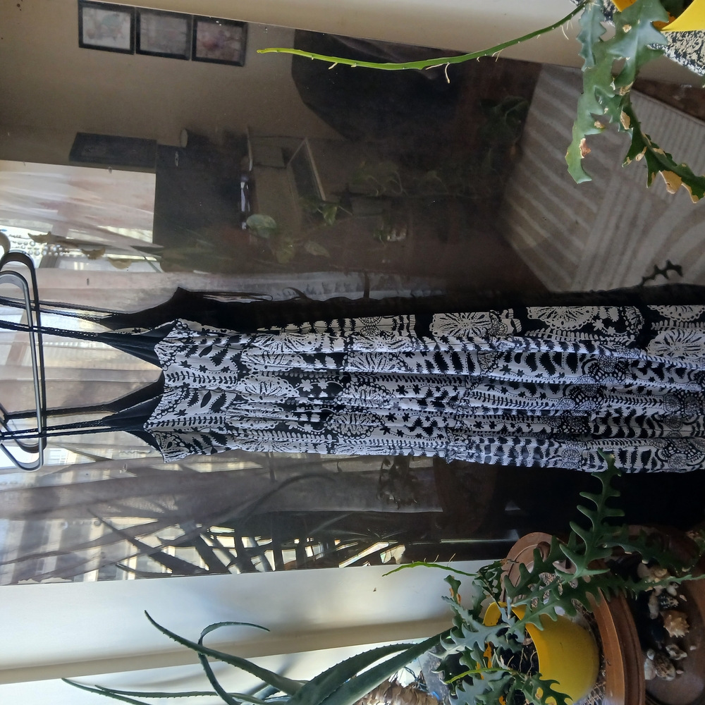 Alyn Paige Black and White Halter Maxi Sundress